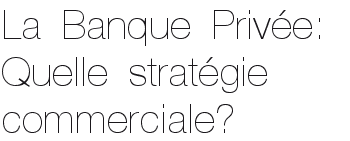 La Banque Privée: Quelle stratégie commerciale? La Banque Privée: Quelle stratégie commerciale?